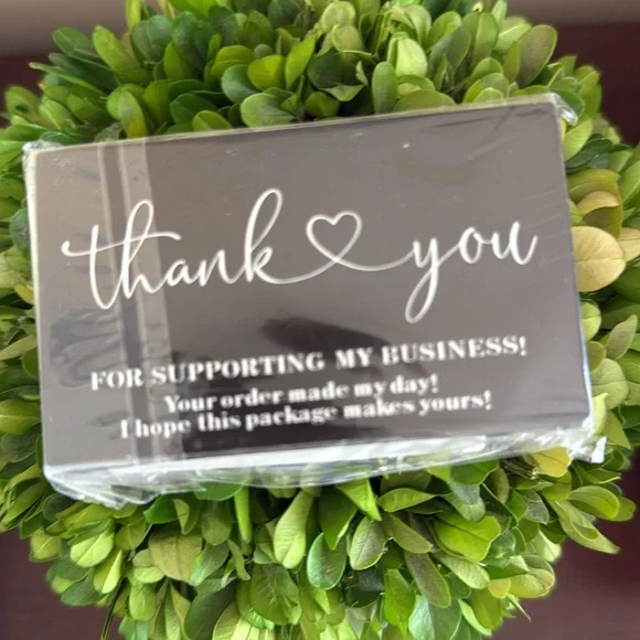 🖤BLACK🖤 "THANK YOU" FOR SUPPORTING MY BUSINESS! CARDS - 50PCS - 🌟NWT🌟 - Picture 5 of 11